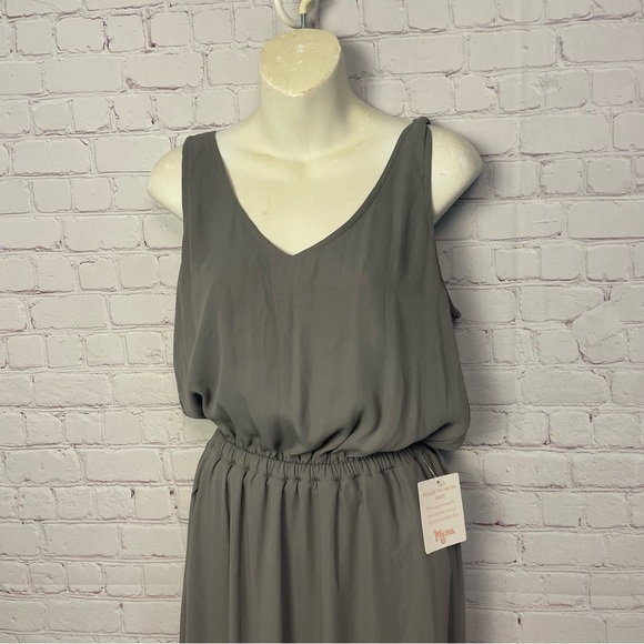 Show Me Your MuMu NEW Gray Sleeveless Kendall Maxi Bridesmaid dress Sz Medium - Picture 2 of 13